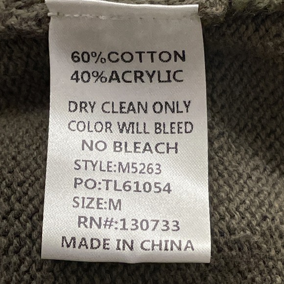 Umgee USA SweaterS Womens M Olive green Pullover Fishermen Chucky Knit Grandma - Picture 7 of 12